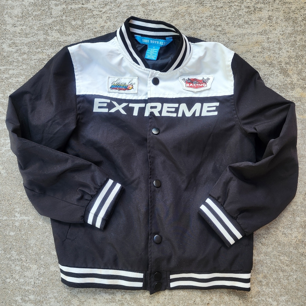 SOHO Boys Club‎ Extreme Black White Racing Jacket, Kids/Youth Sz 6